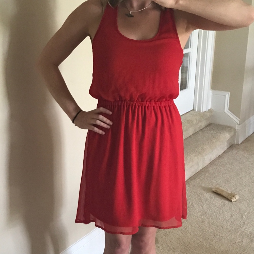 Red High-Low Dress - Picture 4 of 4